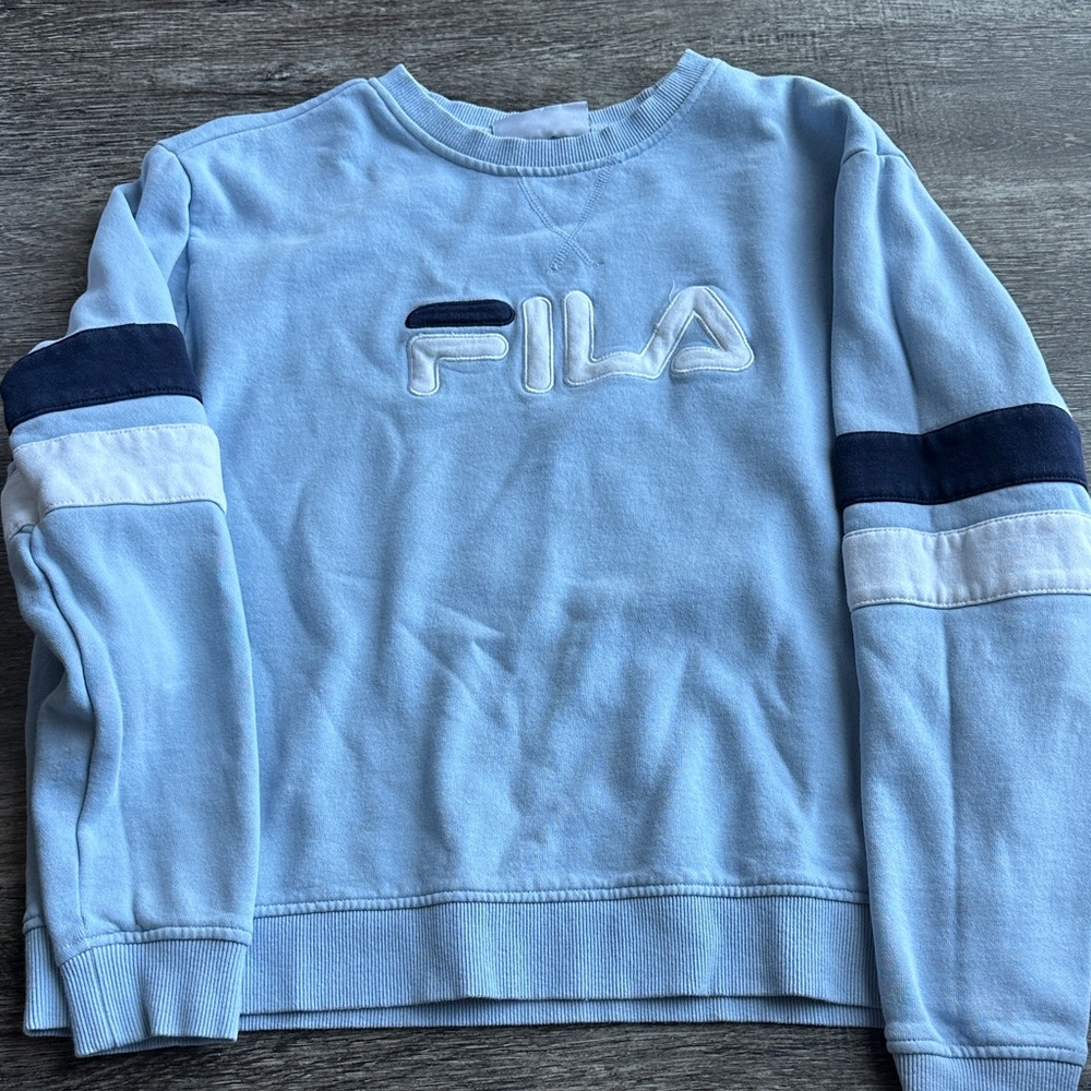 FILA Women's Light Blue Crewneck Sweater